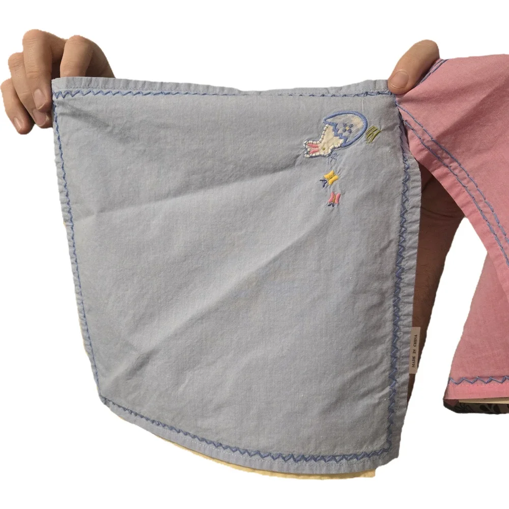 Pottery Barn Kids Easter Cotton Napkins Pink Green Blue Yellow Set
